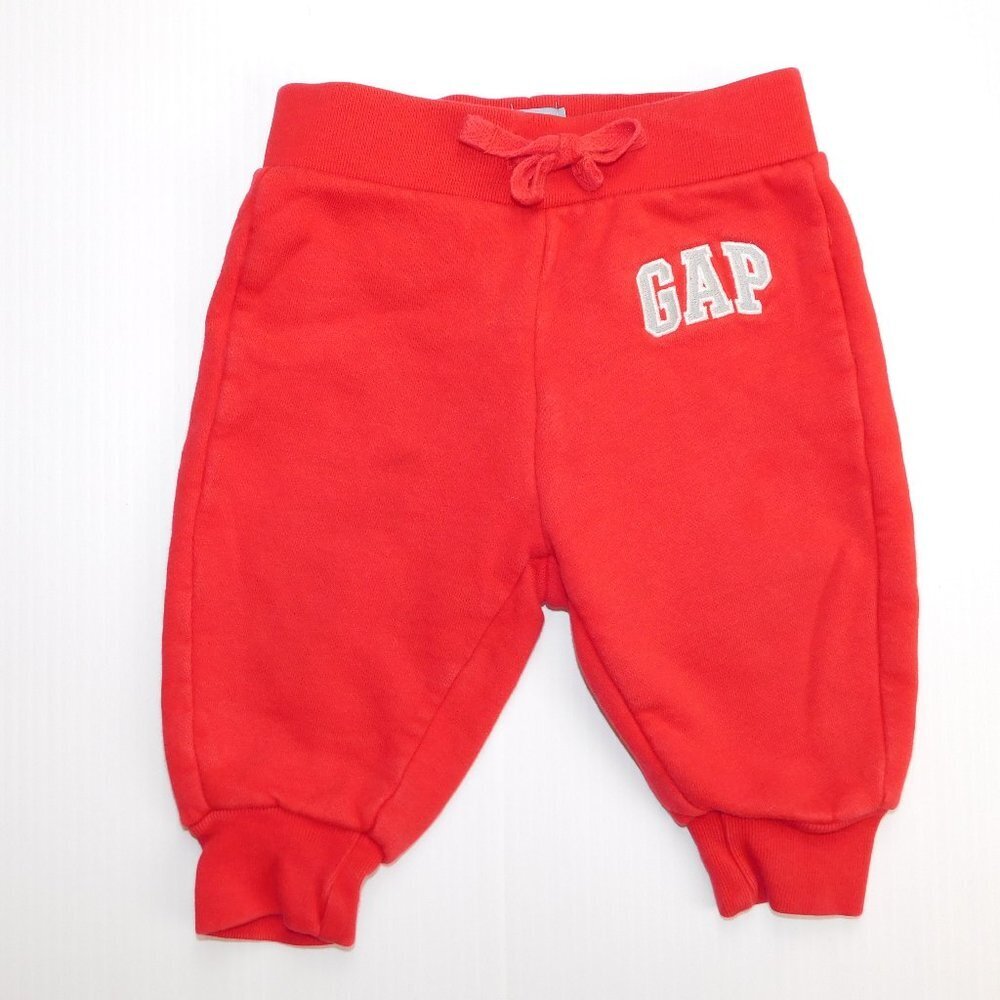 GAP Baby Boy 6-12 Months Red Joggers Sweatpants